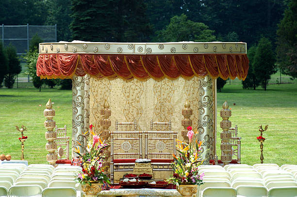 An Indian wedding venue, where a wedding is held